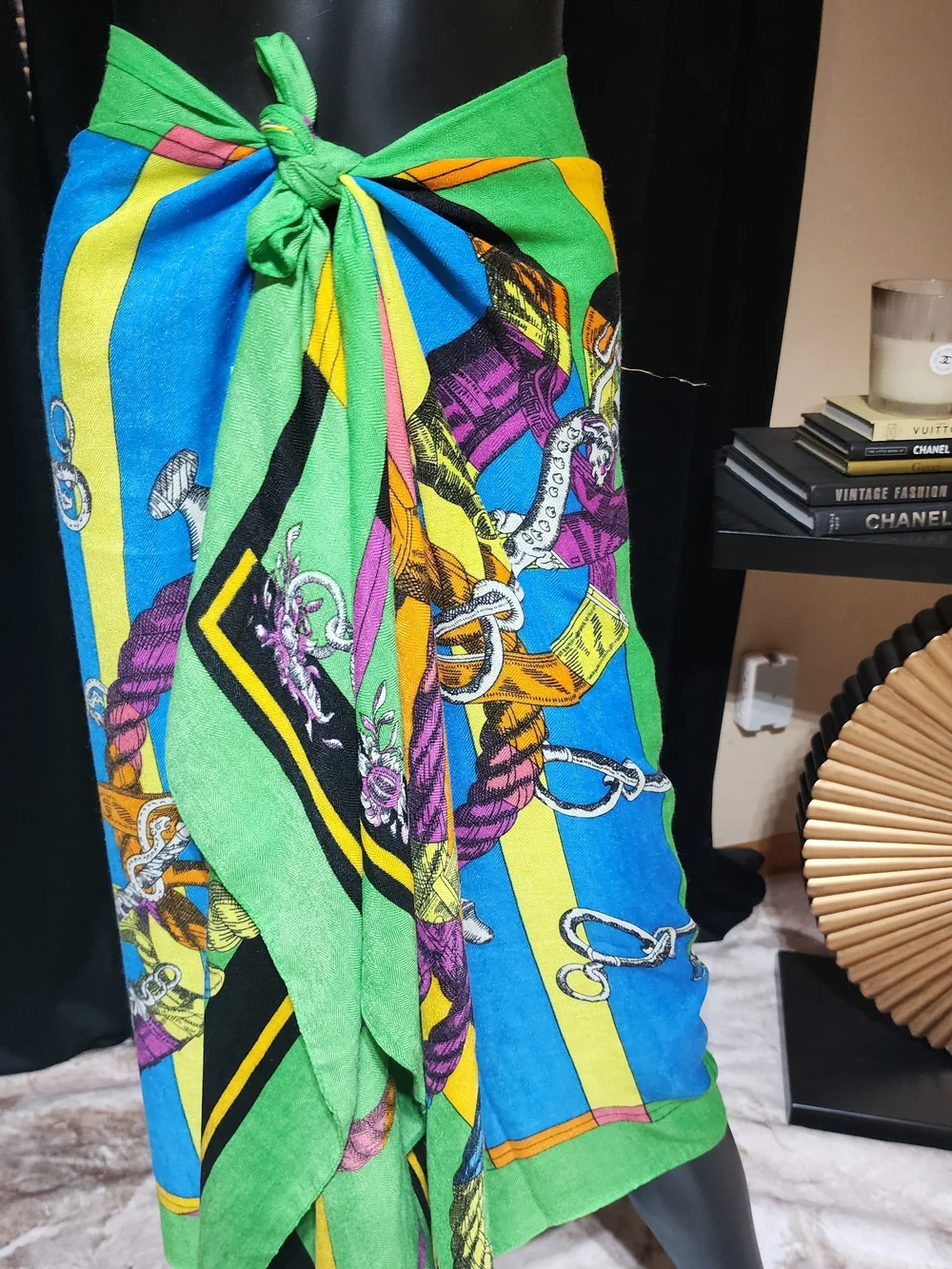 CARNAR ORCHID Oversized Equestrian Scarf Sarong Pareo Wrap NWT